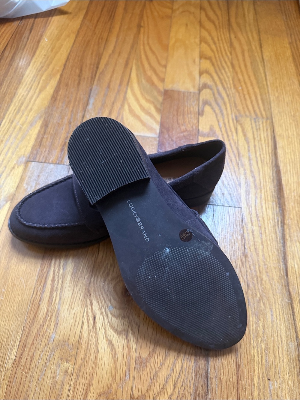 Lucky Brand Women's Dark Brown Suede Penny Loafers - Picture 6 of 6